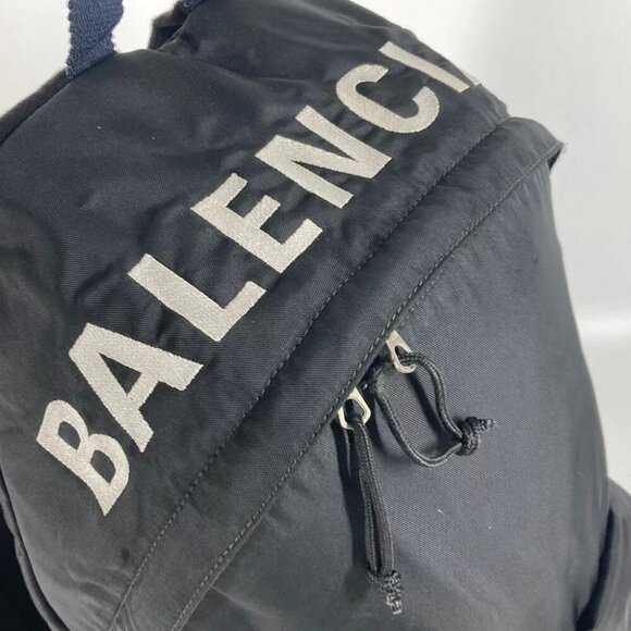 BALENCIAGA Bicolor wheel logo bag Backpack Nylon Black - Picture 13 of 16